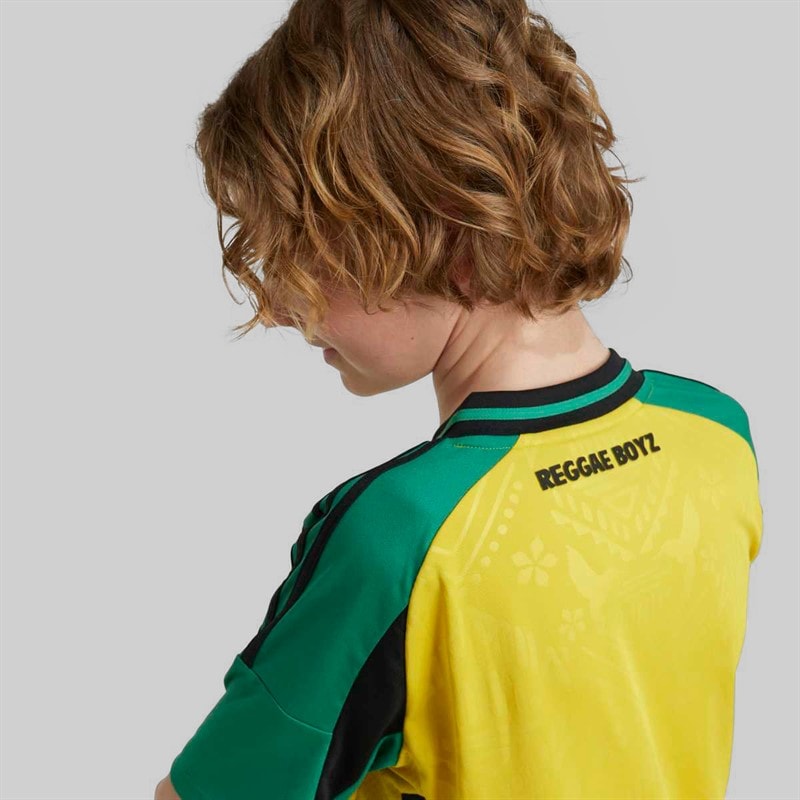 adidas Junior JFF Jamaica 2024 Home Jersey Hazy Yellow - Image 4