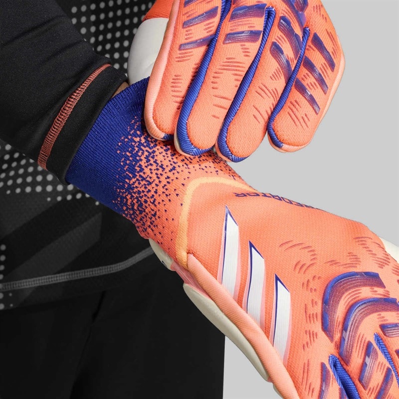 adidas Predator Pro Promo PC Goalkeeper Gloves Signal Coral/White/Lucid Blue - Image 2