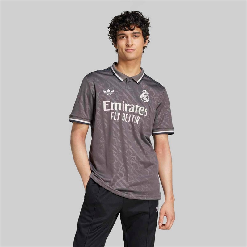 adidas Mens RMCF Real Madrid 24/25 Third Jersey Charcoal