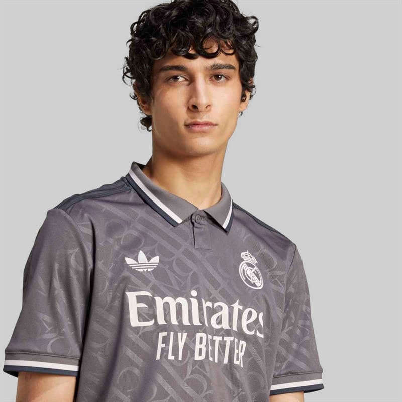 adidas Mens RMCF Real Madrid 24/25 Third Jersey Charcoal - Image 3