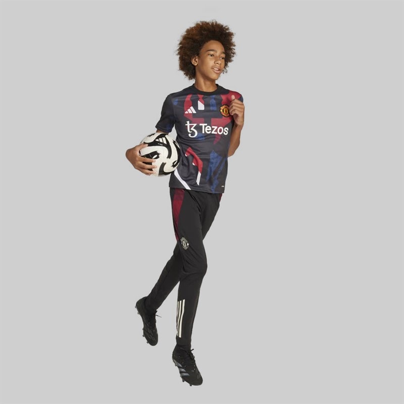 adidas Junior MUFC Manchester United 24/25 Pre Match Jersey Black/Mufc Red/Off White/Team Coll Burgundy - Image 4