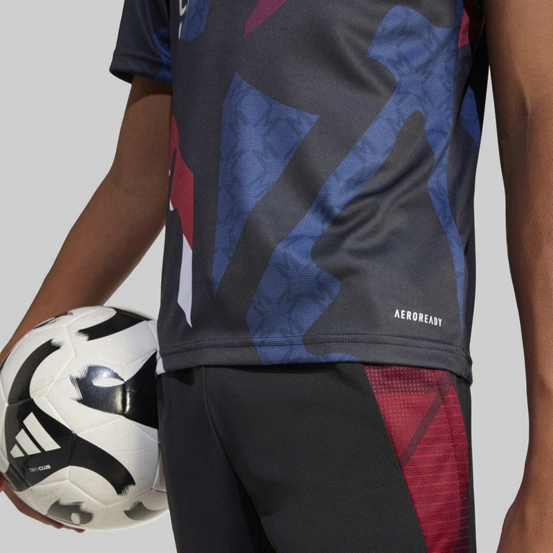 adidas Junior MUFC Manchester United 24/25 Pre Match Jersey Black/Mufc Red/Off White/Team Coll Burgundy - Image 5