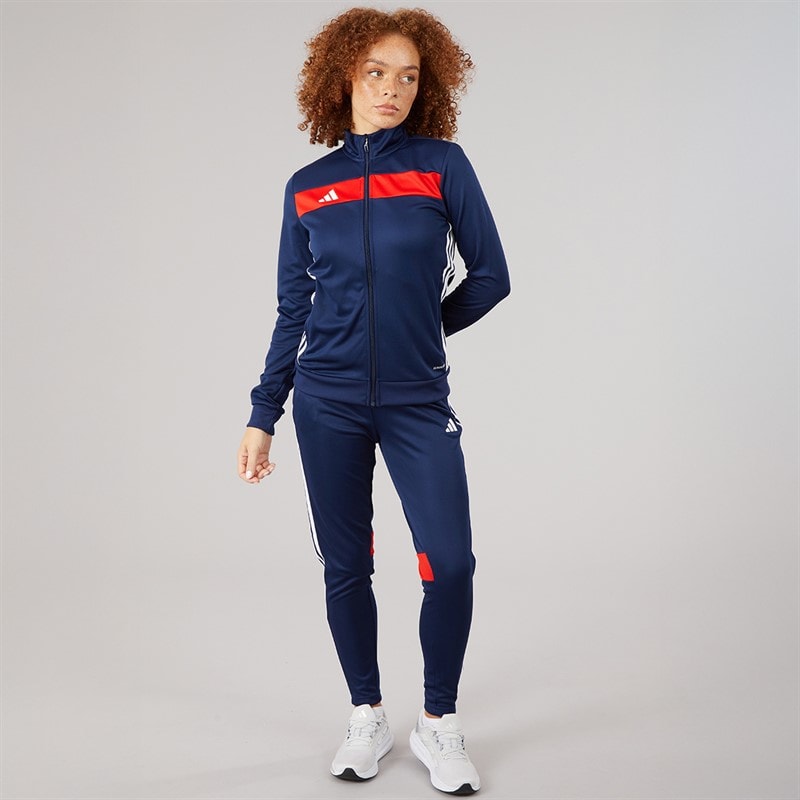 adidas Womens Tiro 25 Essentials Tracksuit Navy Blue/Red
