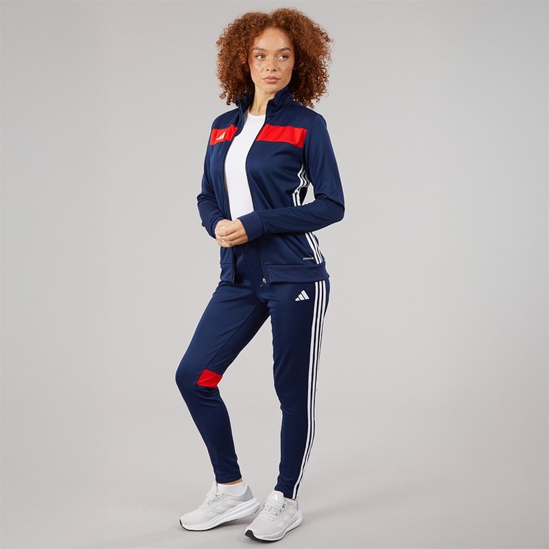 adidas Womens Tiro 25 Essentials Tracksuit Navy Blue/Red - Image 3