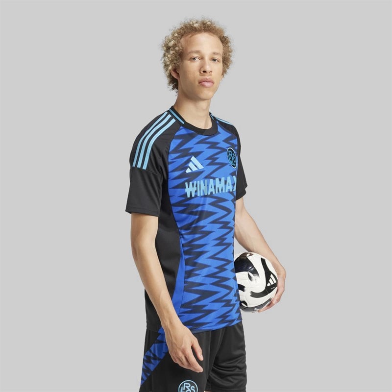 adidas Mens RSCA RC Strasbourg Third Jersey Royal Blue/Black - Image 4
