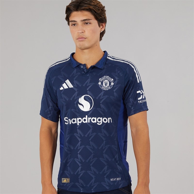 adidas Mens MUFC Manchester United 24/25 Authentic Away Jersey Night Indigo - Image 1