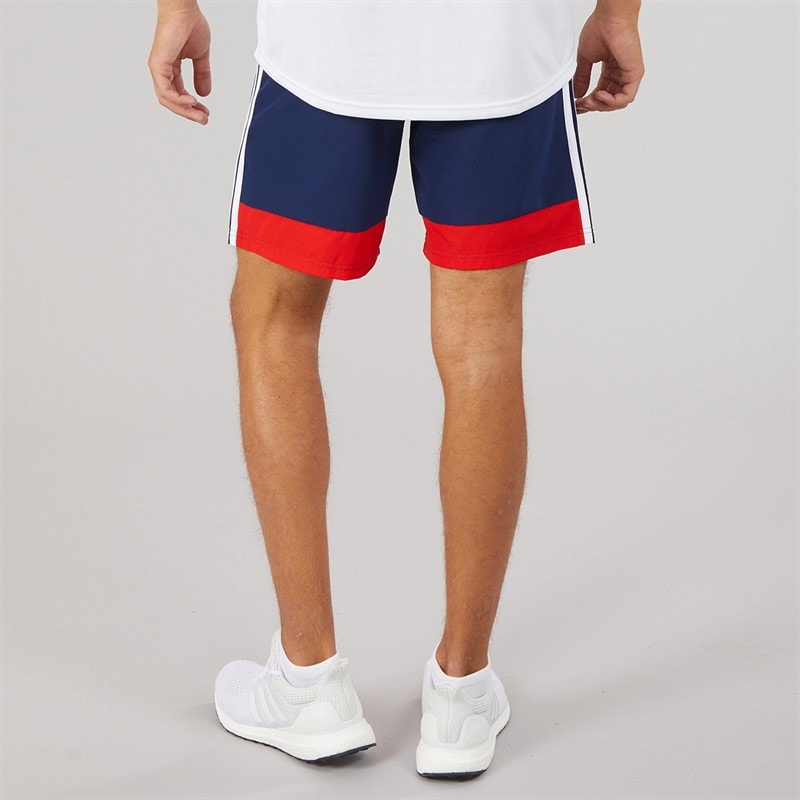 adidas Mens Tiro 25 Essentials Woven Shorts Navy Blue/Red - Image 2