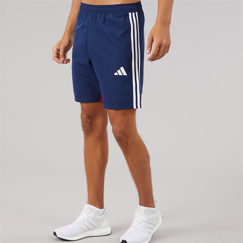 adidas Mens Tiro 25 Essentials Woven Shorts Navy Blue/Red - Image 3