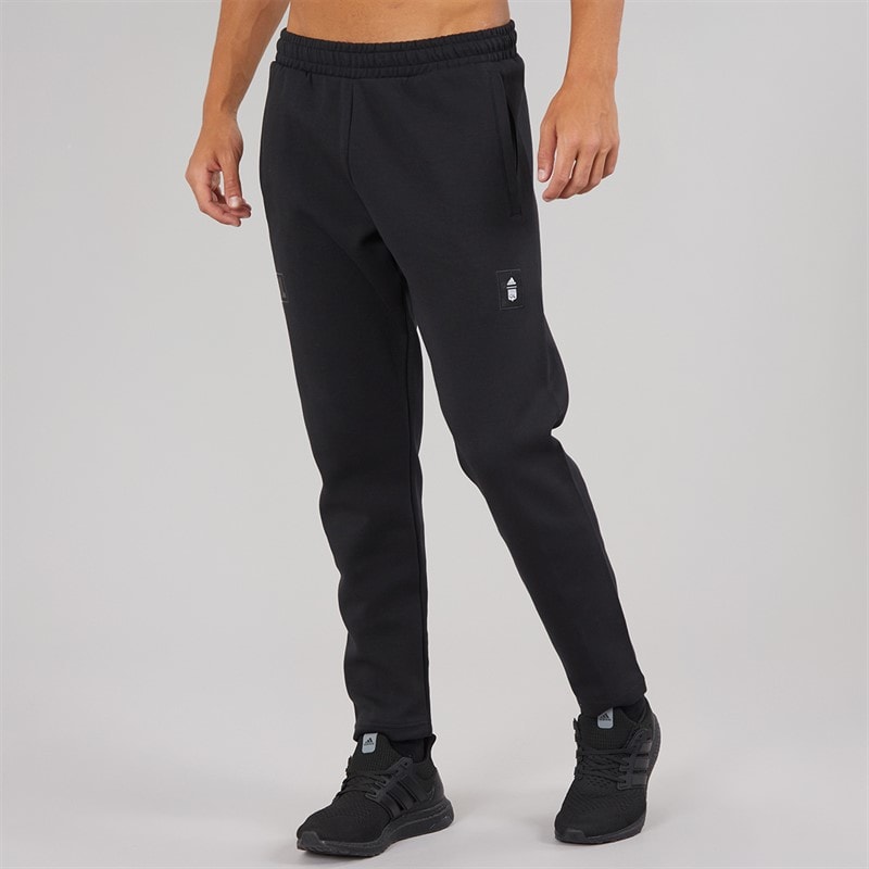 adidas Mens OL Olympique Lyonnais Seasonal Doubleknit Pant Black - Image 2