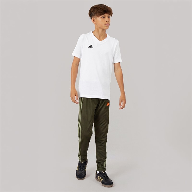 adidas Junior Tiro 25 Essentials Training Pants Night Cargo/Tent Green/Impact Orange - Image 4