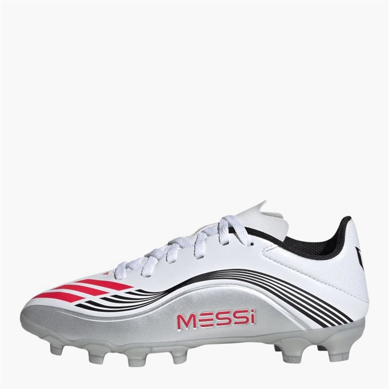 adidas Junior F50 Messi League Prestig10 MG Multi Ground Football Boots Cloud White/Lucid Red/Silver Metallic