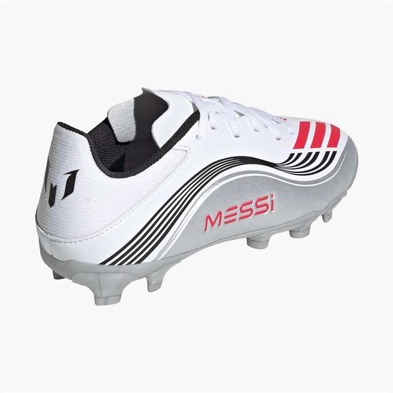 adidas Junior F50 Messi League Prestig10 MG Multi Ground Football Boots Cloud White/Lucid Red/Silver Metallic - Image 3