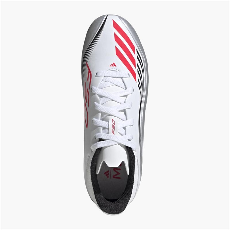 adidas Junior F50 Messi League Prestig10 MG Multi Ground Football Boots Cloud White/Lucid Red/Silver Metallic - Image 4