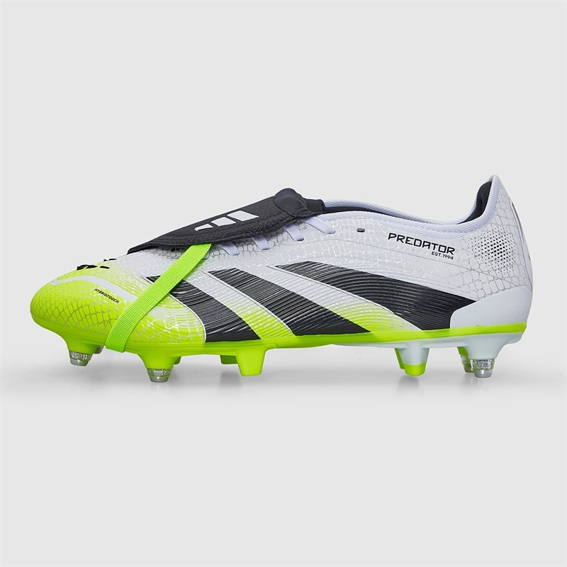 adidas Mens Predator Pro Fold-Over Tongue Radiant Blaze Pack SG Soft Ground Football Boots Cloud White/Core Black/Lucid Lemon - Image 2
