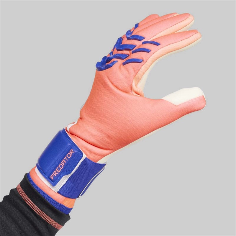 adidas Predator League Goalkeeper Gloves Signal Coral/White/Lucid Blue - Image 3