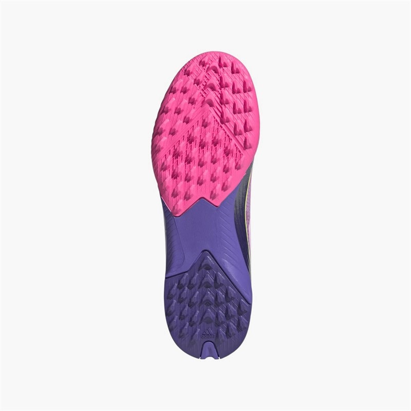 adidas Junior F50 League Laceless Lamine Yamal TF Astro Turf Football Boots Unity Purple/Footwear White/Lucid Lemon - Image 2