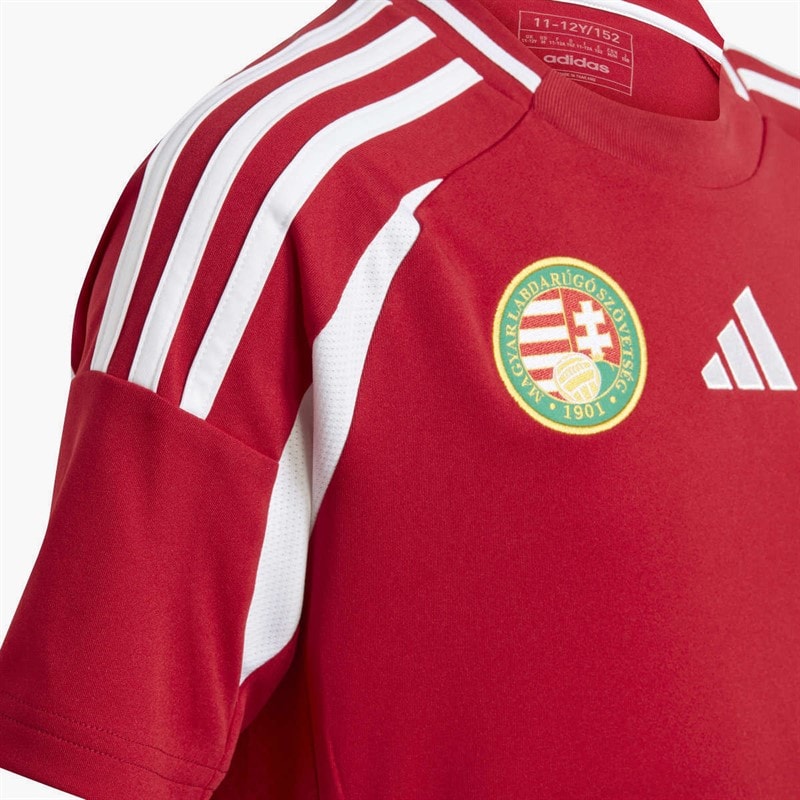 adidas Junior HFF Hungarian FF Home Jersey Team Victory Red/White/Collegiate Green - Image 3