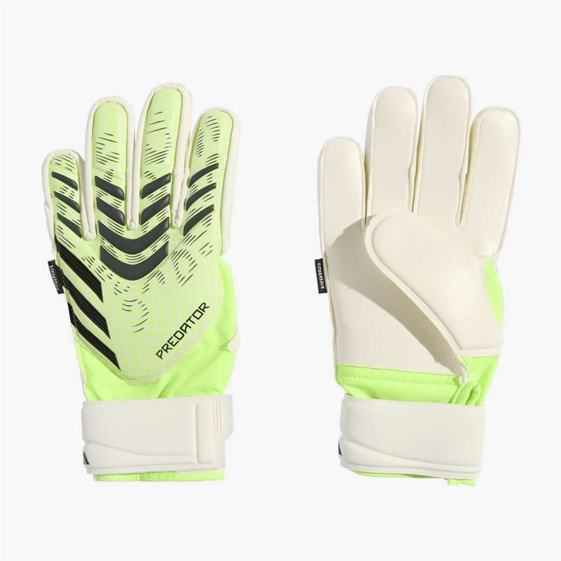 adidas Junior Predator Match Fingersave Goalkeeper Gloves Lucid Lemon/White/Black