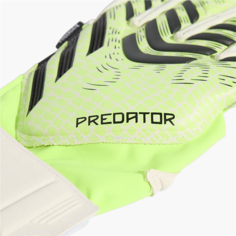 adidas Junior Predator Match Fingersave Goalkeeper Gloves Lucid Lemon/White/Black - Image 2