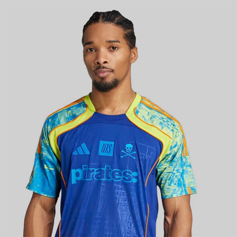 adidas Mens OP Orlando Pirates X NTS UBP Jersey Mystery Ink/Unity Orange/Bluebird/Semi Solar Yellow - Image 3