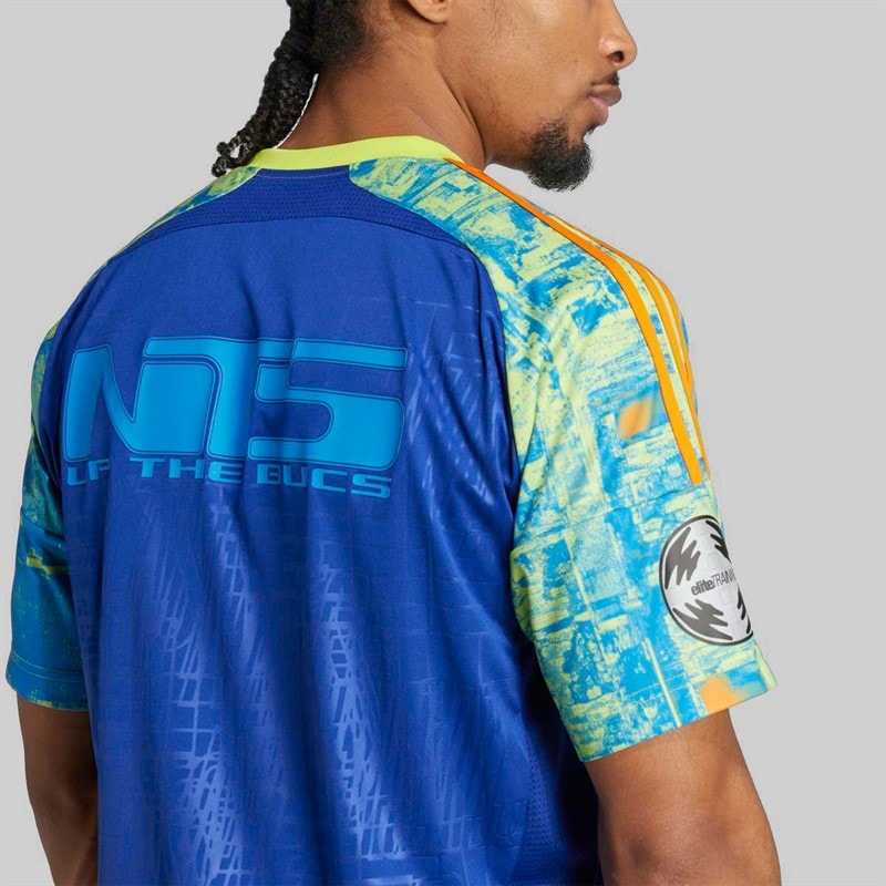 adidas Mens OP Orlando Pirates X NTS UBP Jersey Mystery Ink/Unity Orange/Bluebird/Semi Solar Yellow - Image 5