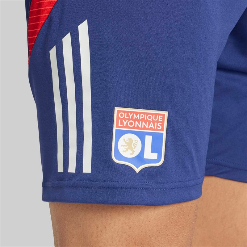 adidas Mens OL Olympique Lyonnais 24/25 Tiro 24 Training Shorts Midnight Indigo/Bright Red/White Tint - Image 3