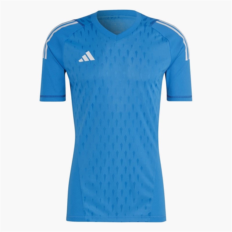 adidas Mens Tiro 23 Pro Short Sleeve Goalkeeper Jersey Blue Rush
