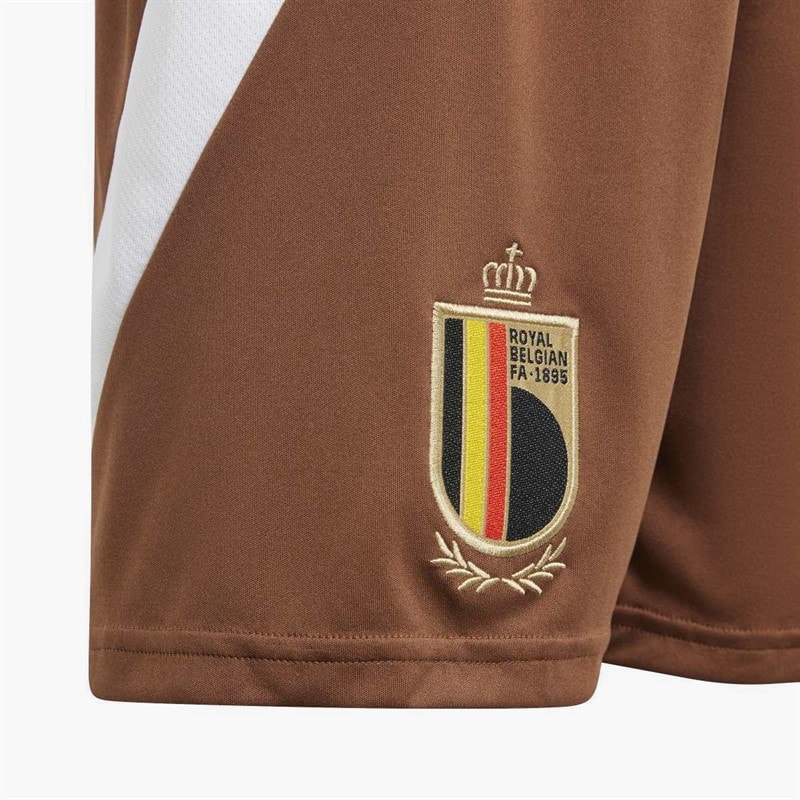 adidas Junior RBFA Belgium 2024 Away Shorts Preloved Brown - Image 3
