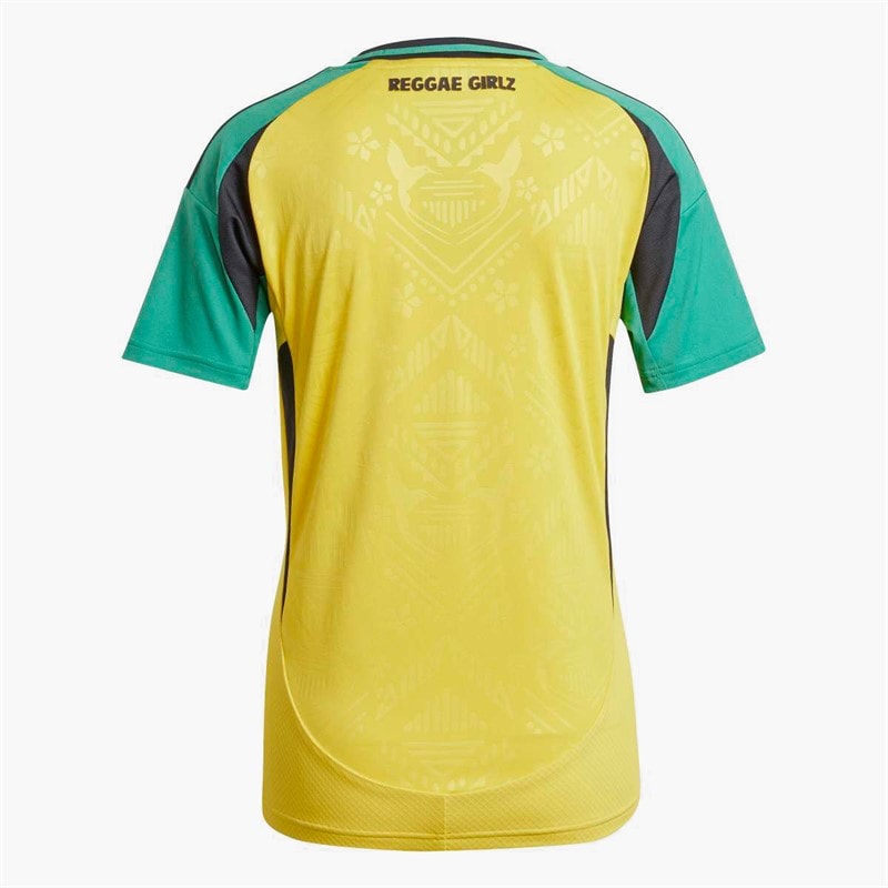 adidas Womens JFF Jamaica 2024 Home Jersey Hazy Yellow - Image 2