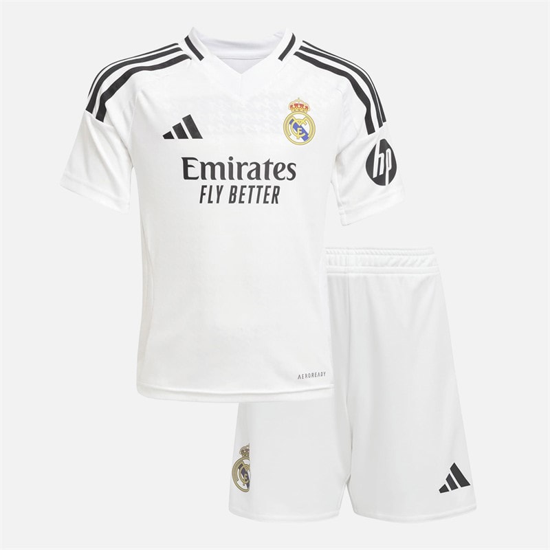 adidas Kids RMCF Real Madrid 24/25 Home Mini Kit White/White