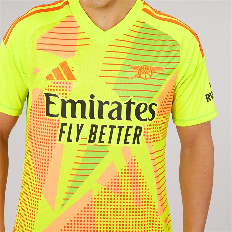 adidas Mens AFC Arsenal FC 24/25 Goalkeeper Jersey Semi Solar Yellow/Multi - Image 3