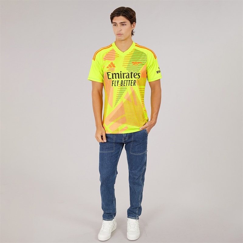 adidas Mens AFC Arsenal FC 24/25 Goalkeeper Jersey Semi Solar Yellow/Multi - Image 4