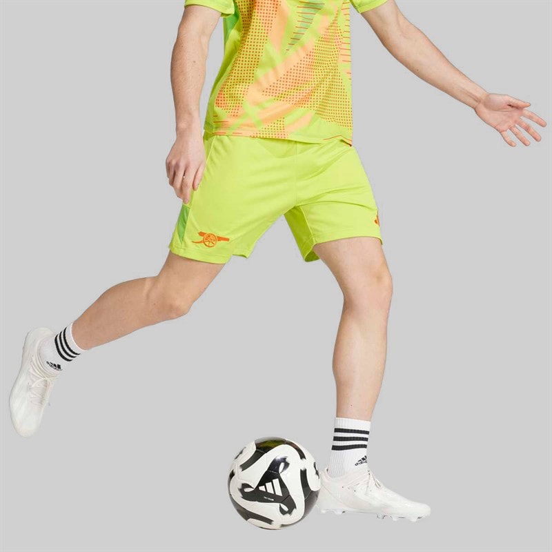 adidas Mens AFC Arsenal FC 24/25 Goalkeeper Shorts Semi Solar Yellow - Image 5