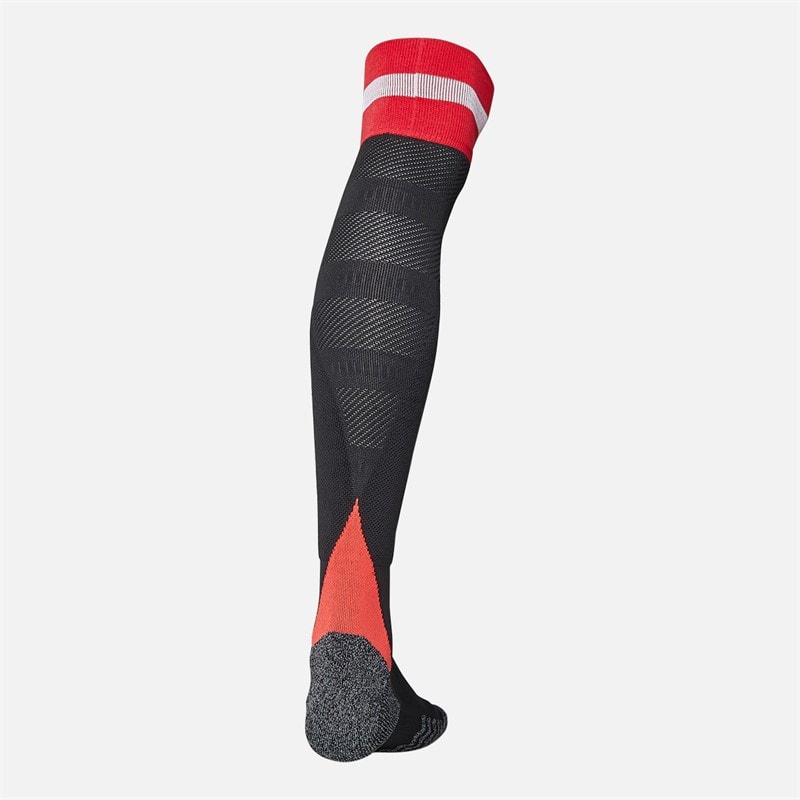 adidas Mens MUFC Manchester United 24/25 Home Football Socks Black - Image 2