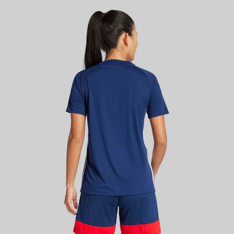adidas Womens Tiro 24 T-Shirt Navy Blue/Red - Image 2