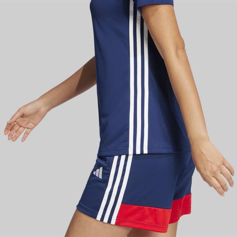 adidas Womens Tiro 24 T-Shirt Navy Blue/Red - Image 4