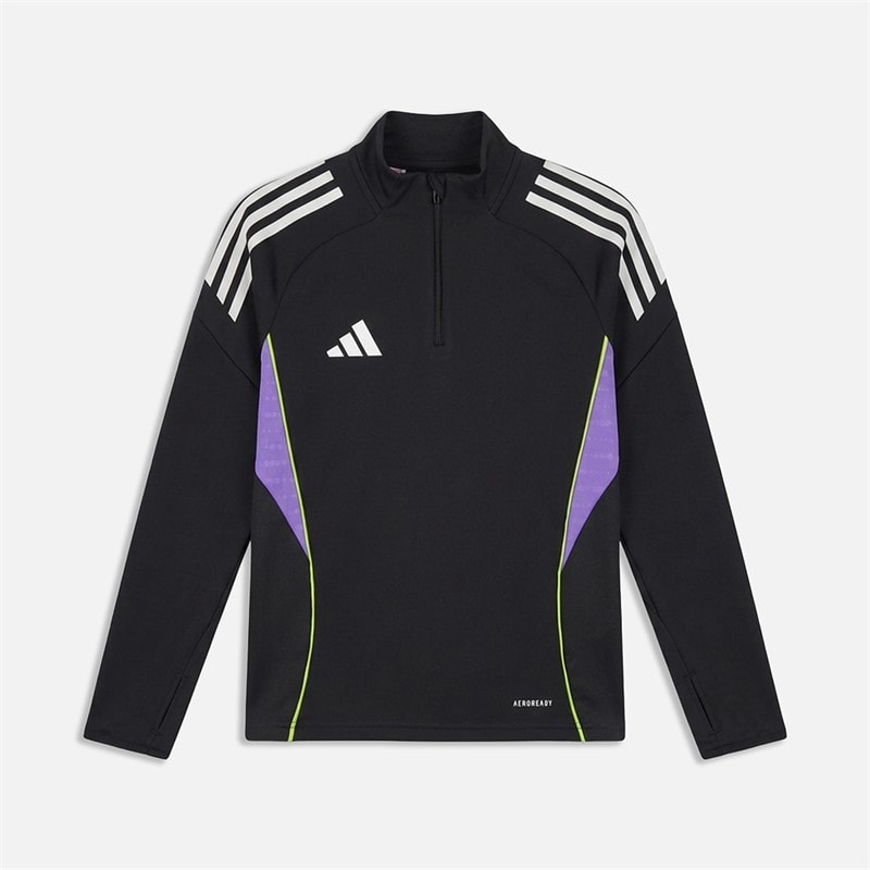adidas Junior Tiro 25 Competition 1/4 Zip Track Top Black/Purple Rush
