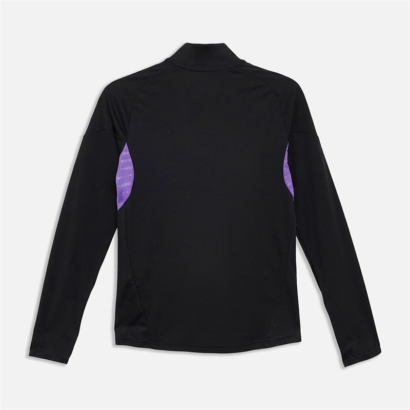 adidas Junior Tiro 25 Competition 1/4 Zip Track Top Black/Purple Rush - Image 3