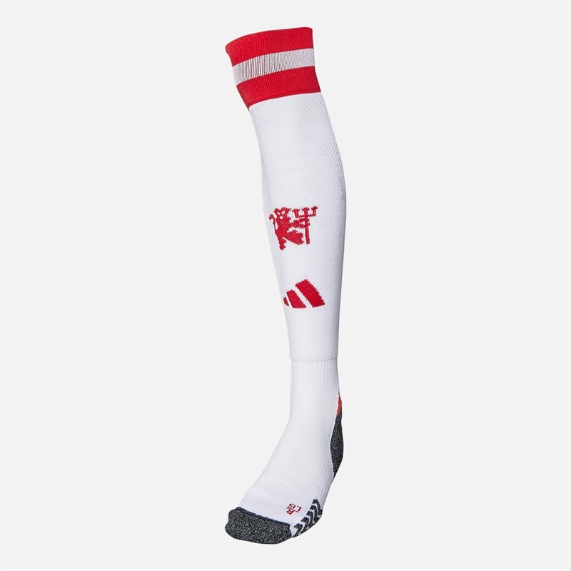 adidas Mens MUFC Manchester United 24/25 Home Football Socks White - Image 1