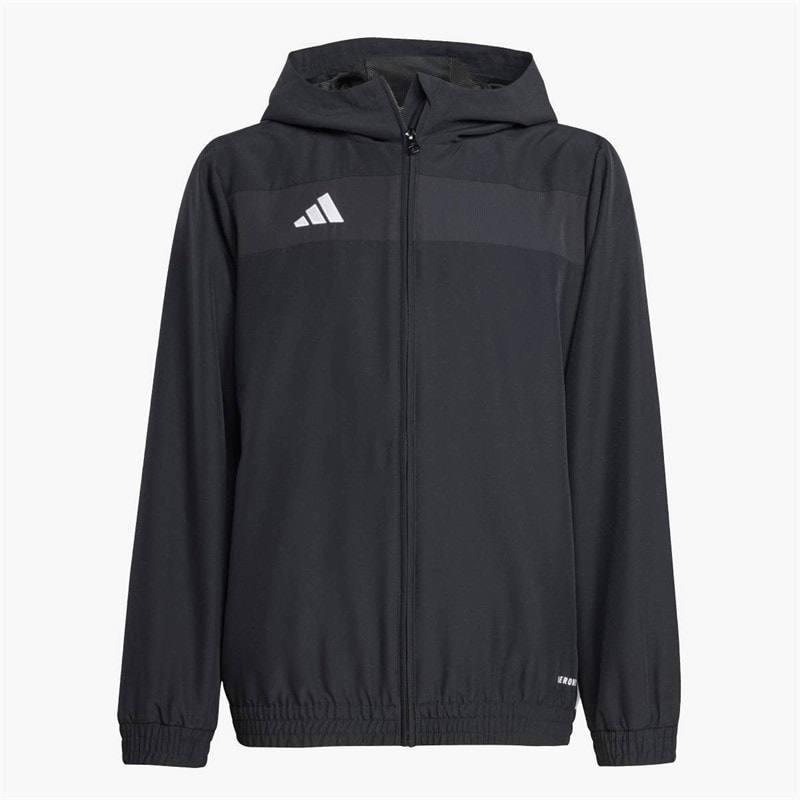 adidas Junior Tiro 25 Essentials Woven Hooded Track Jacket Black/White - Image 4