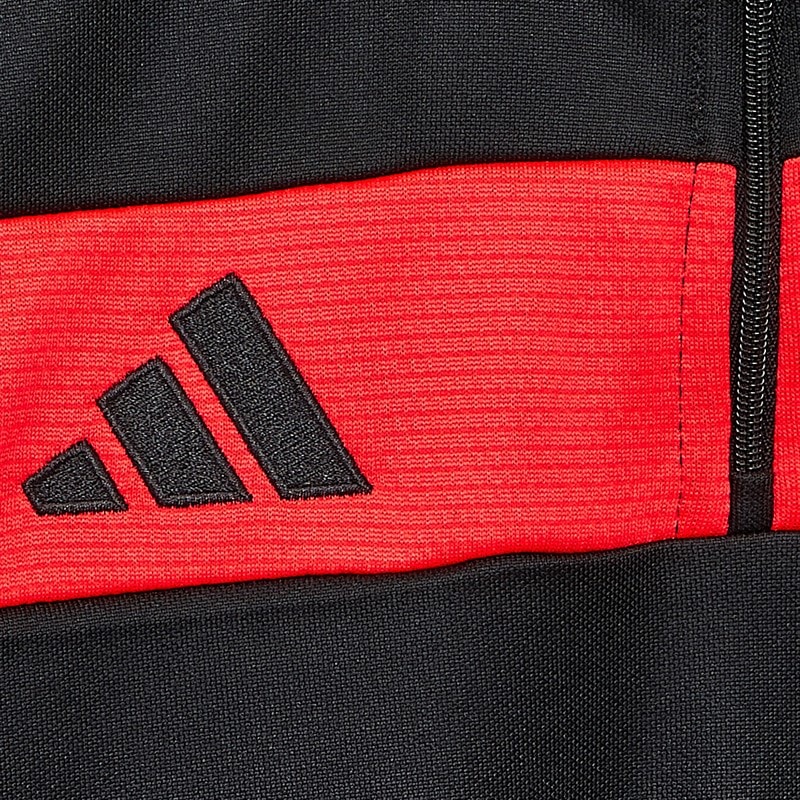 adidas Mens Tiro 25 Essentials 1/4 Zip Track Top Black/Lucid Red - Image 2