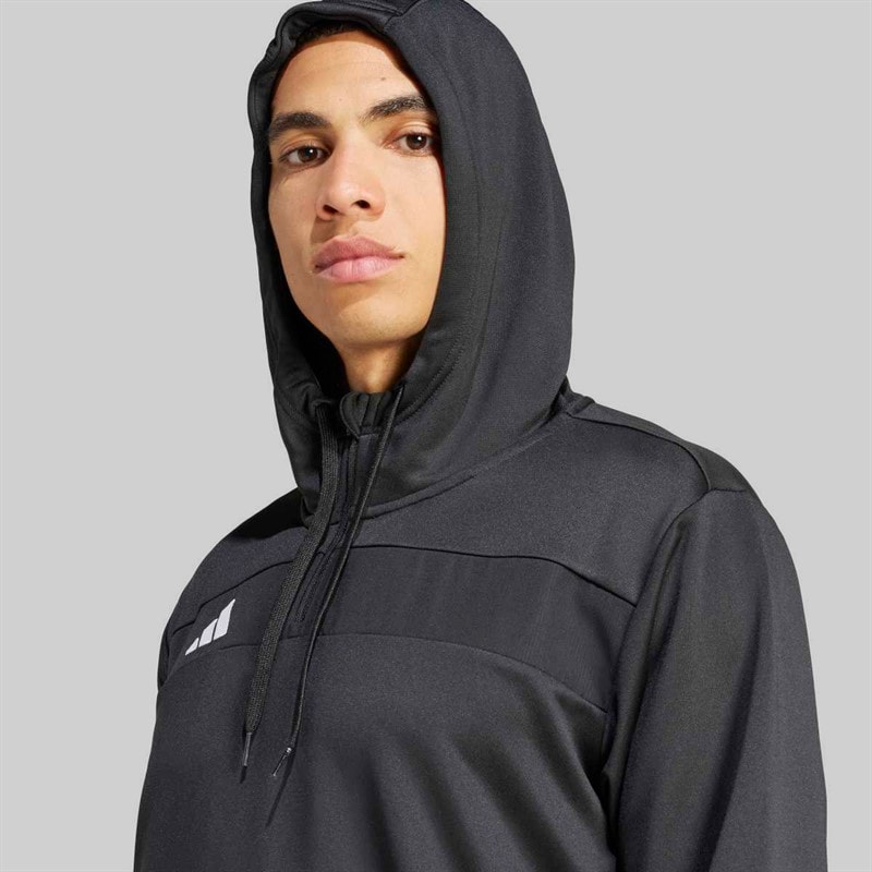 adidas Mens Tiro 25 Essentials Sweat Hoodie Black/White - Image 3