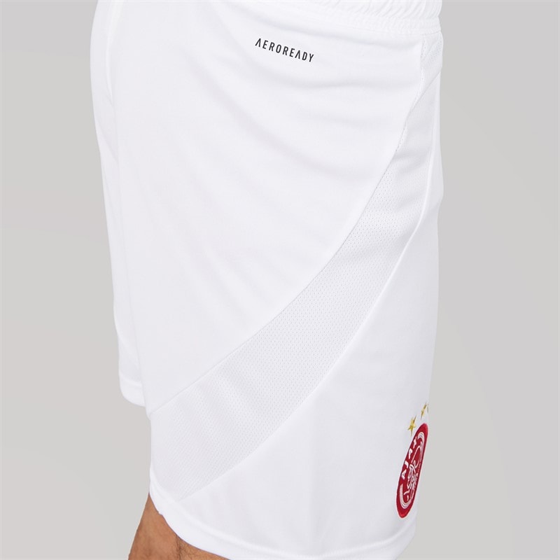 adidas Mens AFC Ajax Amsterdam 24/25 Home Shorts White - Image 5