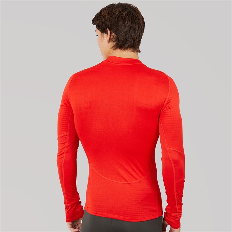 adidas Mens Techfit COLD.RDY Long Sleeve T-Shirt Red - Image 2