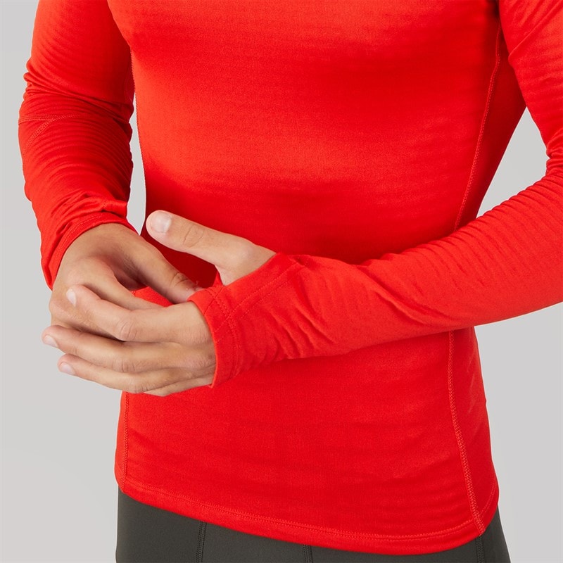 adidas Mens Techfit COLD.RDY Long Sleeve T-Shirt Red - Image 5