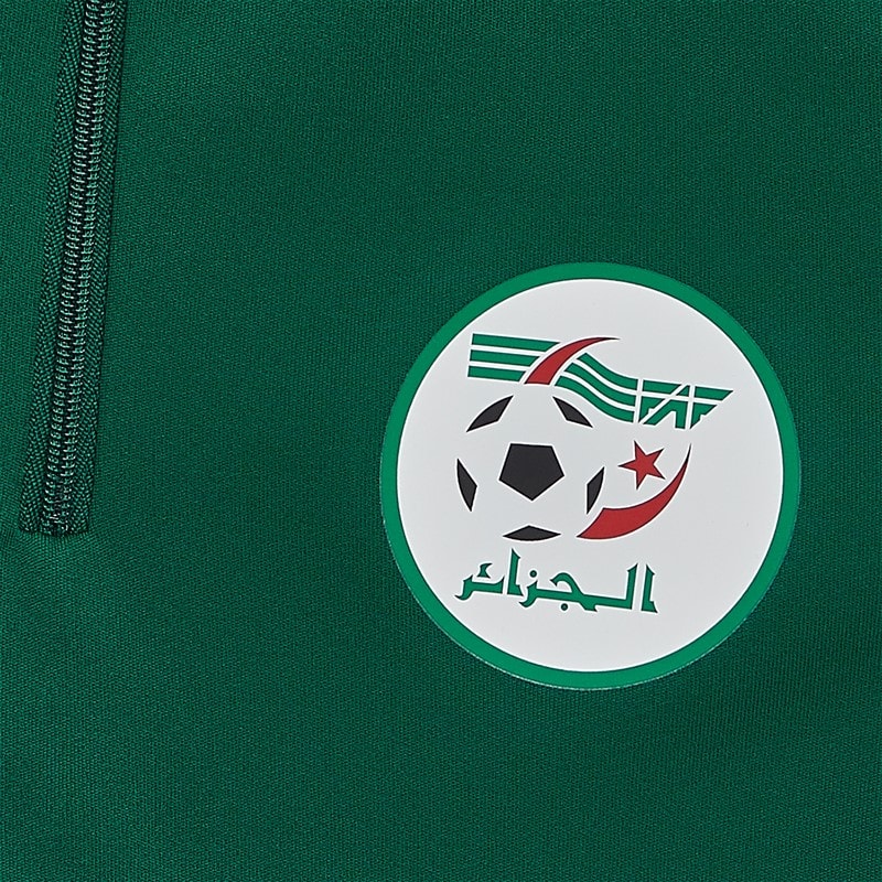 adidas Junior FAF Algeria 1/4 Zip Track Top Dark Green - Image 3