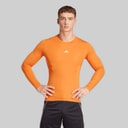 adidas Mens Techfit Long Sleeve T-Shirt Tactile Orange