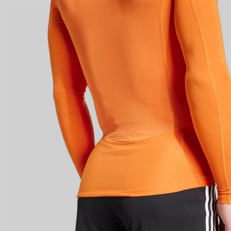 adidas Mens Techfit Long Sleeve T-Shirt Tactile Orange - Image 4