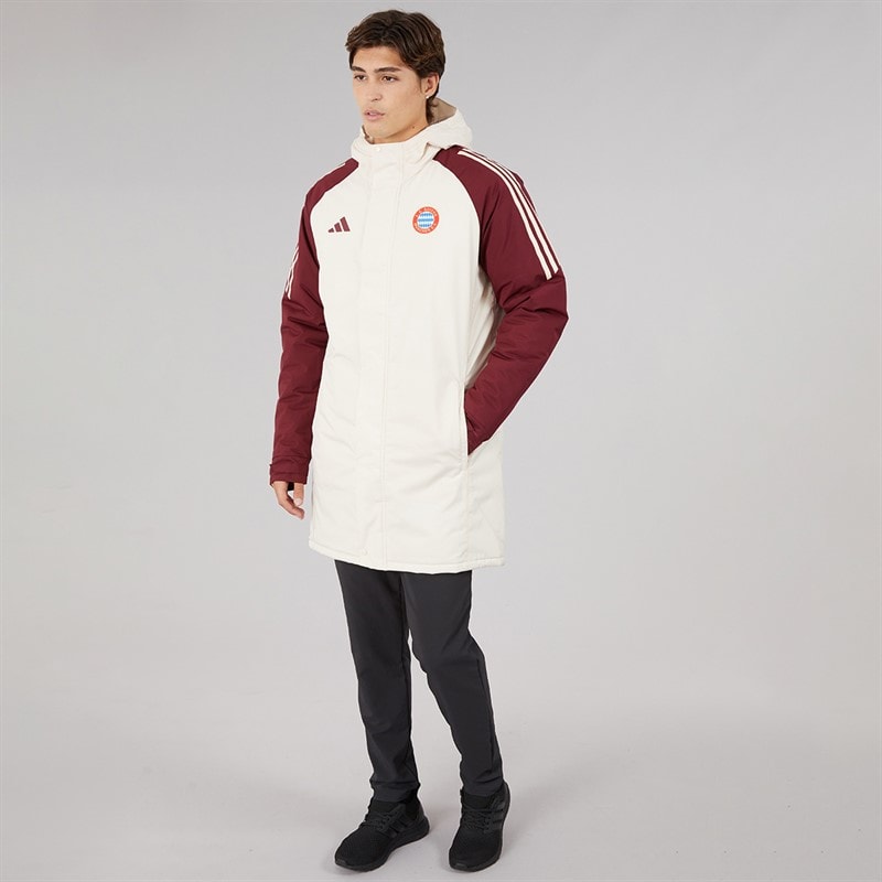 adidas Mens FCB Bayern Munich 24/25 Tiro 24 European Stadium Parka Jacket Linen/Shadow Red - Image 4