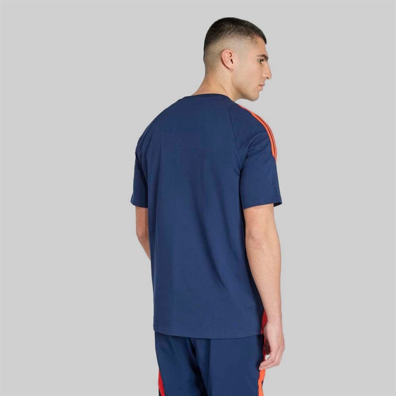 adidas Mens MUFC Manchester United 24/25 Tiro T-Shirt Night Indigo/Bright Red - Image 2
